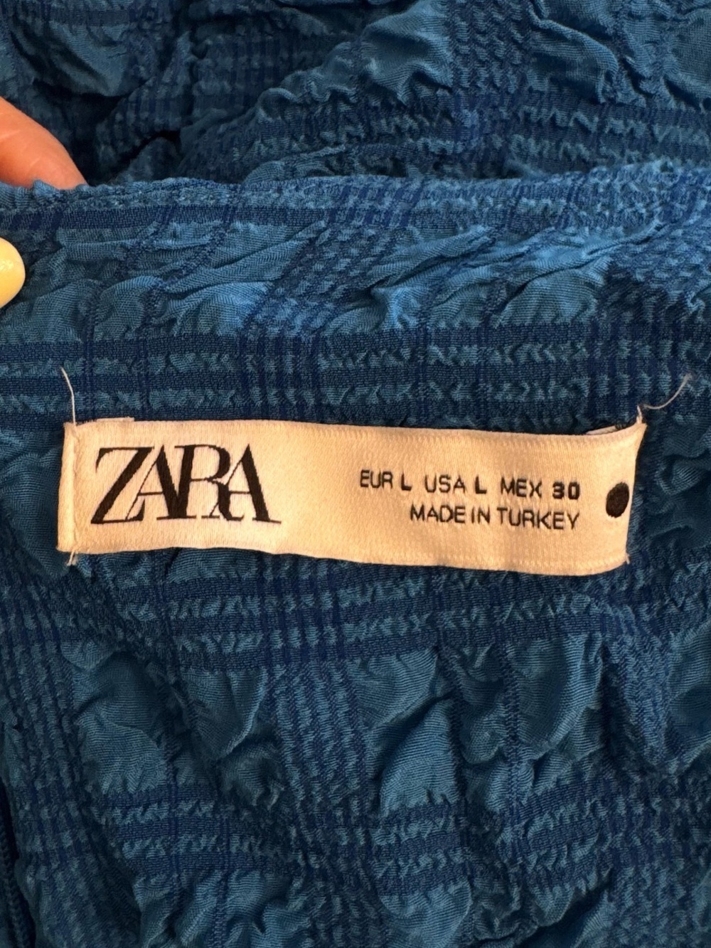 Zara Electric Blue Long Sleeve Ruched Midi Dress - Picture 11 of 12